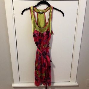 Print dress with wrap